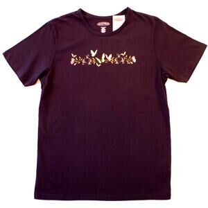 Northern Reflections T-Shirt XS Blue Butterflies  NOS w/Tag